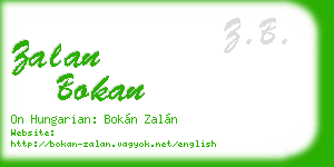 zalan bokan business card